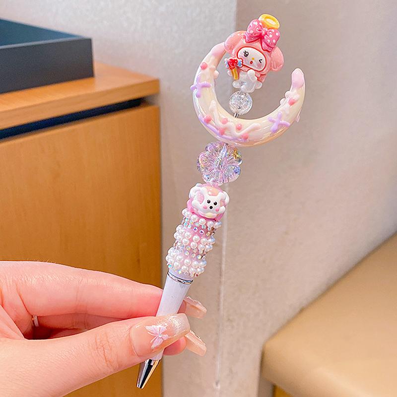 Product Introduction of Sanrio Bead String Pen Kawaii Hello Kitty Cinnamoroll Cute Cartoon DIY Pen Pompompurin Kuromi My Melody Stationery Birthday Gift 27