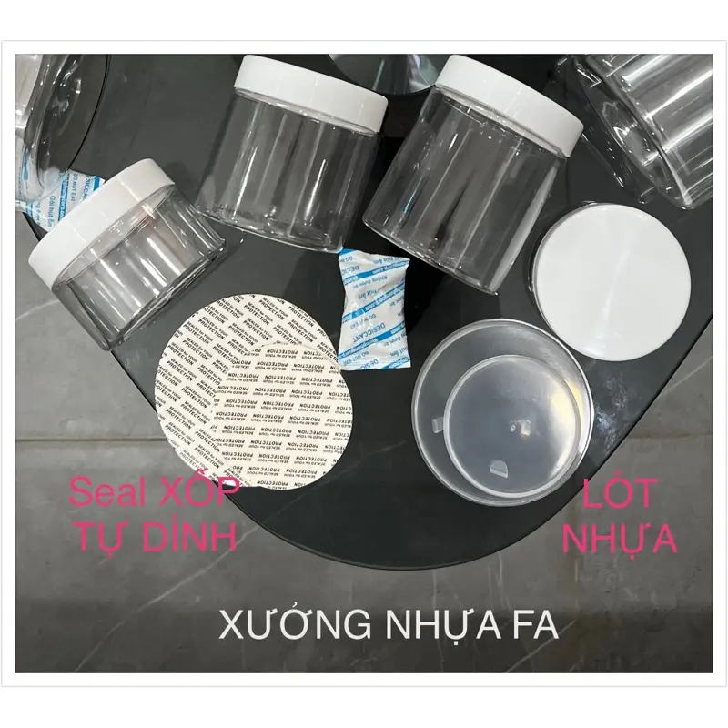 ( seal Lót ) HỘP PET NẮP NHÔM BẠC / VÀNG / HỒNG - HỦ NHỰA TRONG SUỐT 1kí / nửa kí  500g đựng thực phẩm 6