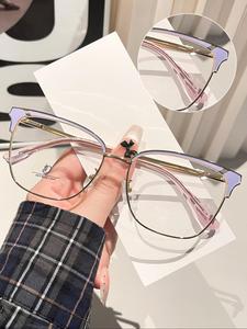 Lentes de moda colorblock, lentes anti luz azul para mujeres y hombres, lentes de moda para el trabajo, accesorio para ropa diaria, perfectos para uso diario de estudiantes