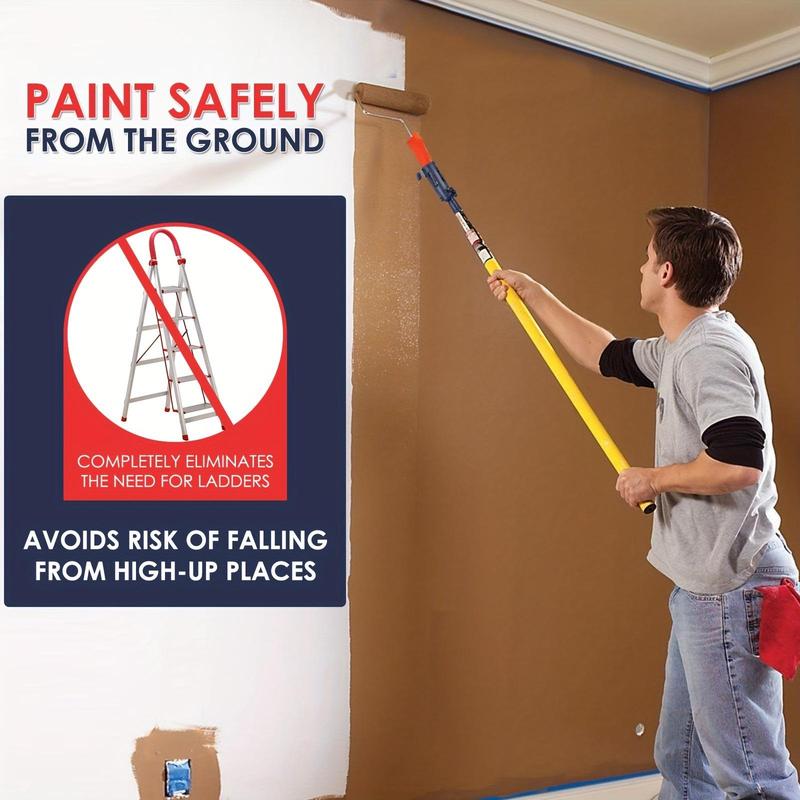 Paint Roller Extension Pole, Multi-angle Paint Brush Extension Tool, Hand Tool Accessories For High Ceilings 9