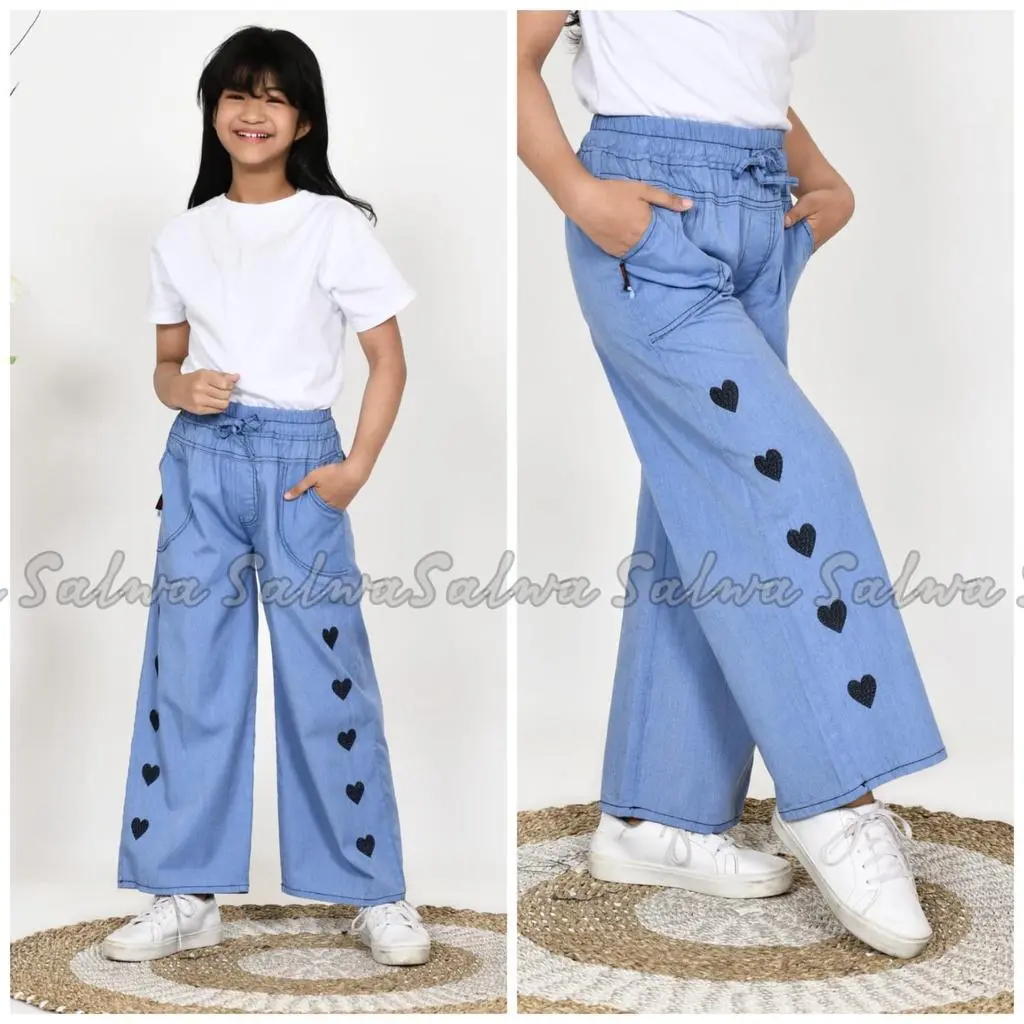 KULOT JEANS LOVE ANAK PEREMPUAN BORDIR LOVE celana fashion