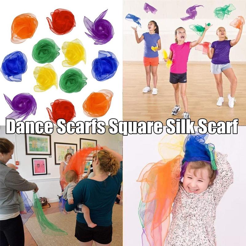 Red Color Rhythm Band Scarves Juggling Performance Props Square red-color-rhythm-band-scarves-juggling-performance-props-square