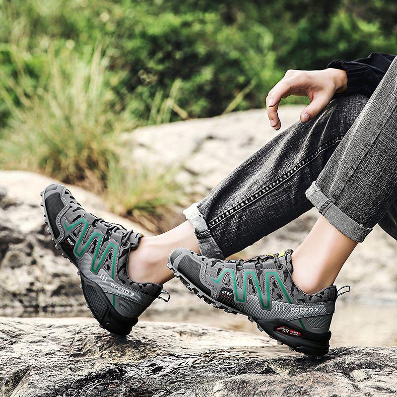 Product Introduction of 2023 Cross-Border Hiking Shoes Men's plus Size Lightweight Casual Mountain Running Shoes Riding plus Size Outdoor Hiking Shoes Non-Slip 26