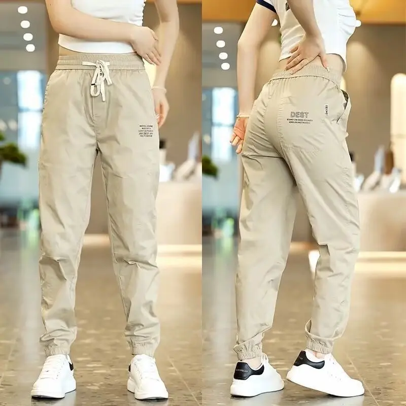 [Luxury Fashion] in Stock 2024 New Casual Pants Spring Thin Fashion Brand Trendy Sports Korean Style Versatile Solid Color Breathable Men's and Women's Pants