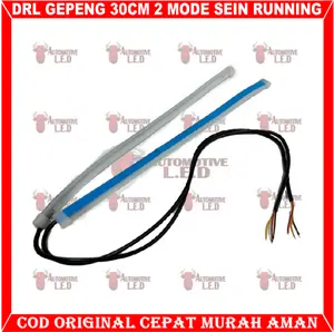 ORIGINAL 12 VOLT HARGA 2 BUAH LAMPU LED DRL ALIS SLIM FLEKSIBEL 30 CM 2 MODE WATERPROOF LAMPU ALIS MOTOR Car