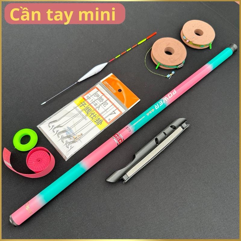 Cần câu tay trẻ em mini Hồng Ngọc thu gọn 40cm nhét túi bỏ cốp câu sông suối áo hồ  Fishing