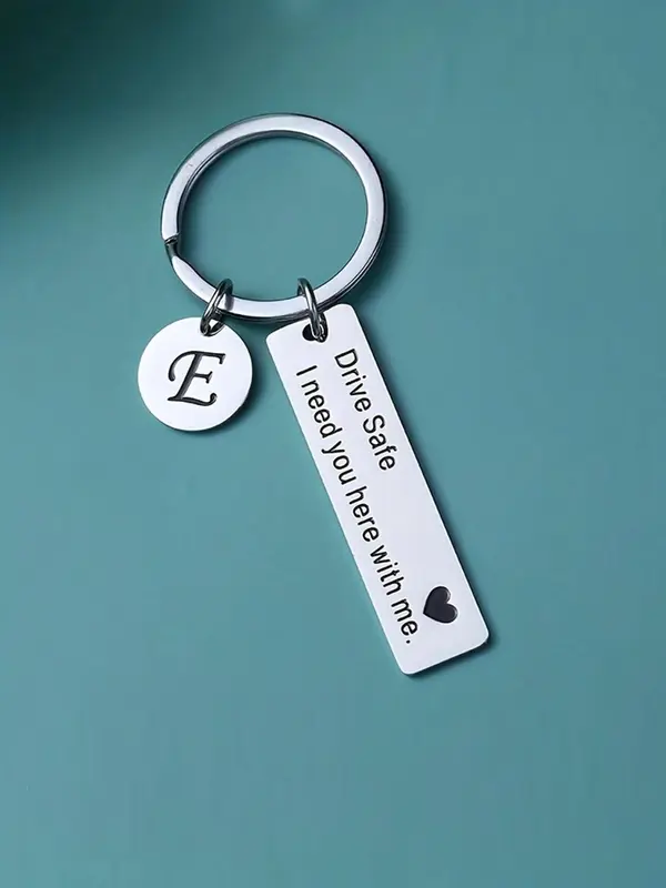 Drive Safe Letter Pattern Keychain, Stainless Steel Keychain for Car Keys, Fashion Accessories for Men & Women, Gift for Him Her Boyfriend Husband 2