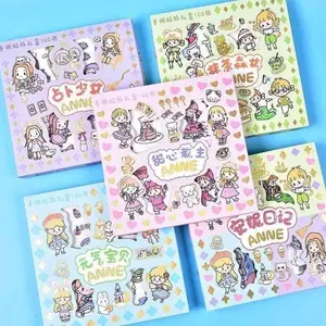 Stiker Sanrio / Stiker Momo 100 lembar stiker Motif Kartun Korea Lucu Anti Air Dekorasi Handbook Scrapbook DIY