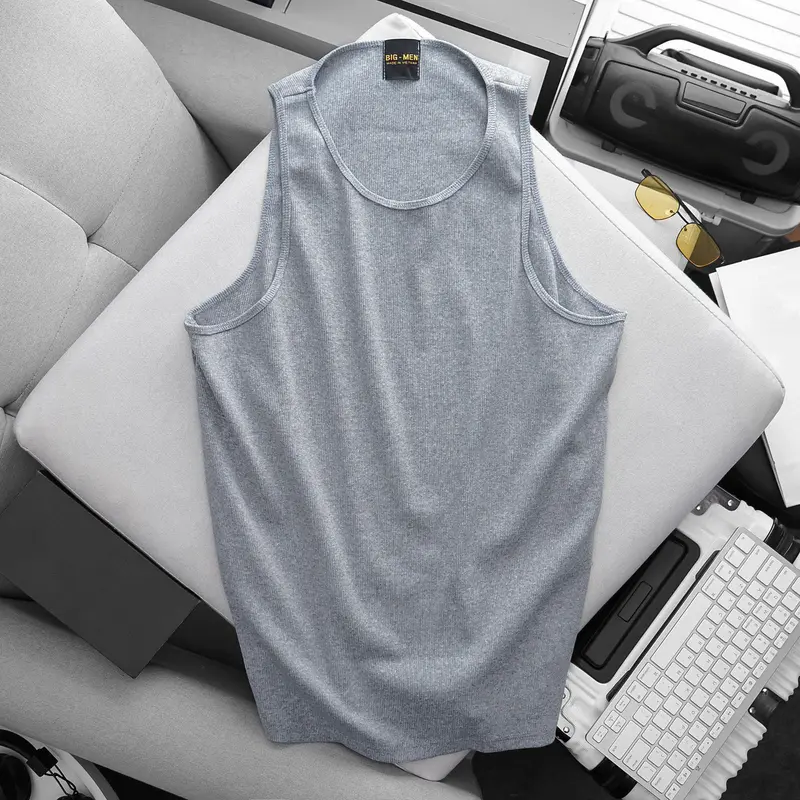 Bigsize - Bigsizemen Áo thun ba lỗ, áo tanktop vải gân cotton siêu co giãn 8