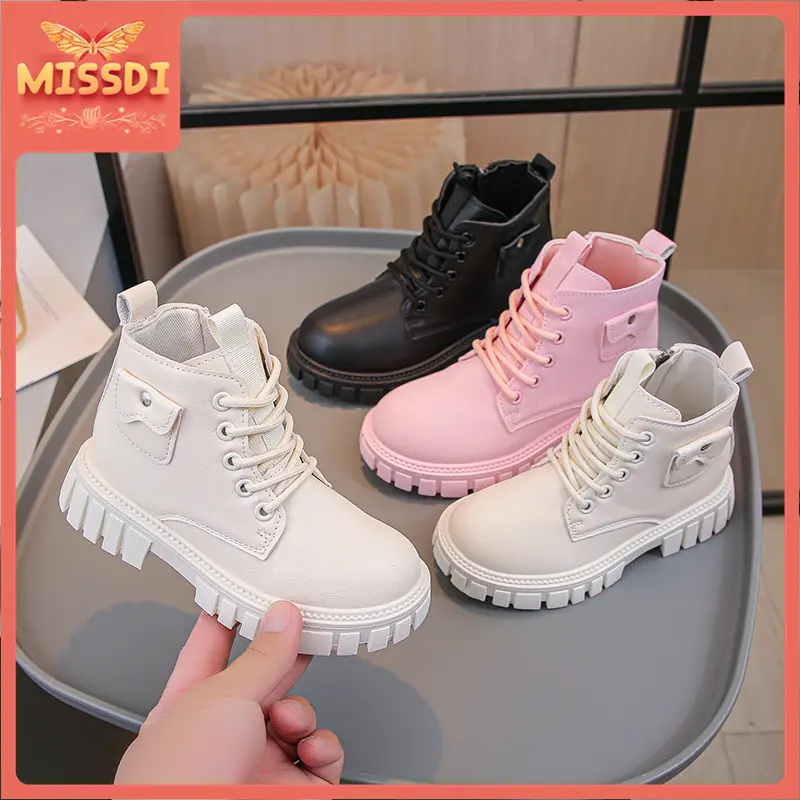 Missdi Fashion Boots For Kids Fashion Style Kids School Boots Ankle Zip Boots For Kids Boys And Girls Boots For Kids Size 26-37#11.14