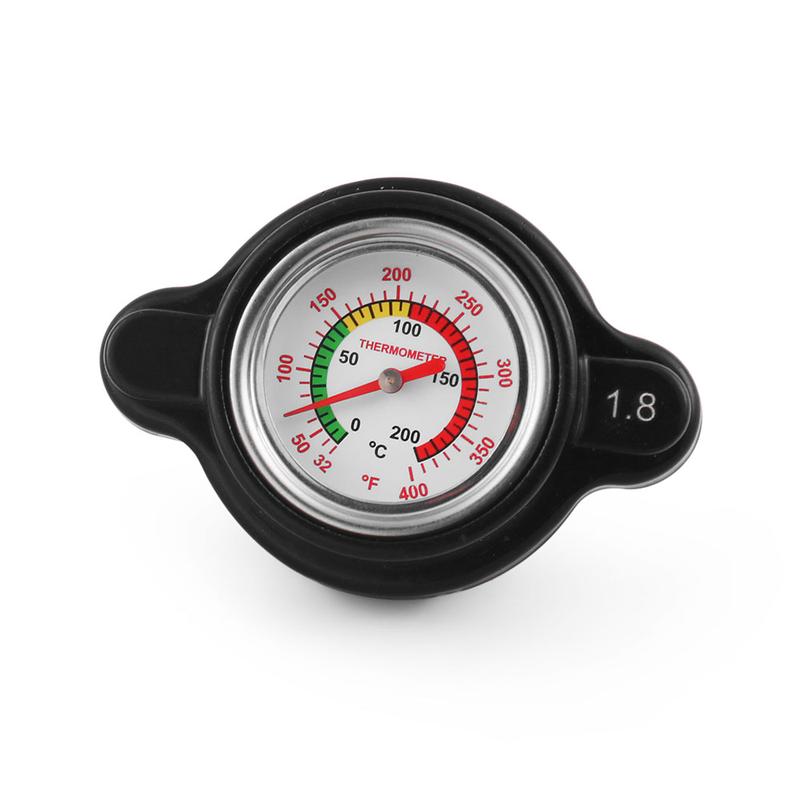 Product Introduction of High Pressure Water Tank Thermostatic Radiator Cap Cover With Temp Gauge Meter 1.8 Bar For Kawasaki Kx 65 80 85 100 honda 16