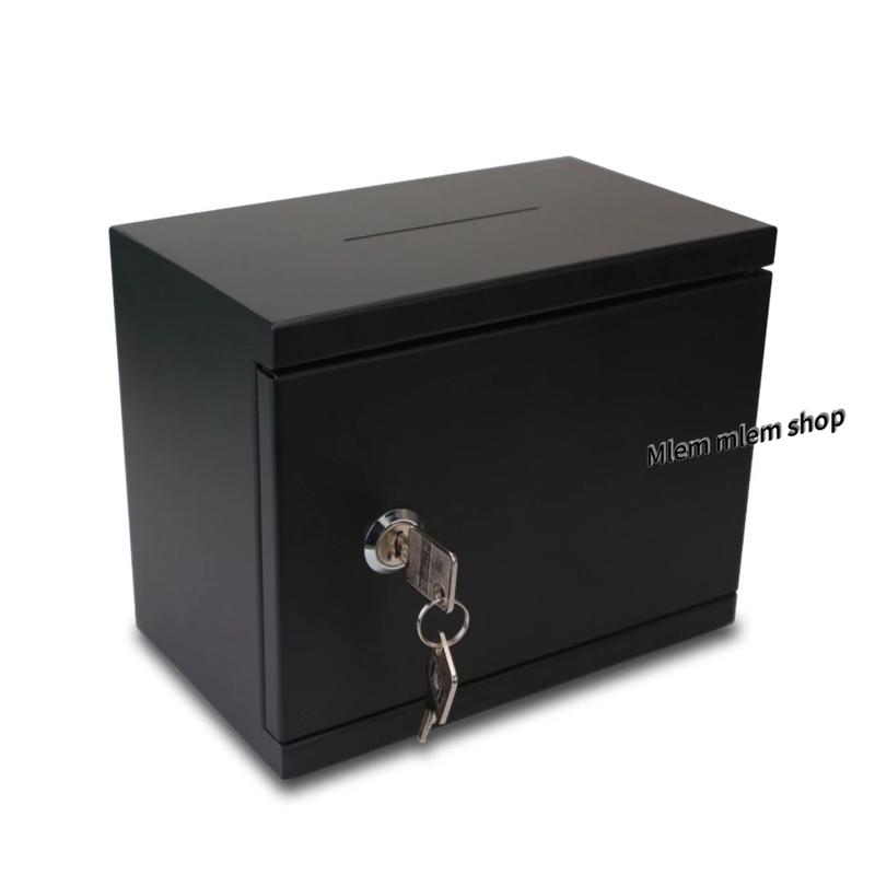 Két sắt mini tiết kiệm tiền két ngang khóa chìa - MLEMMLEMSHOP - Ống Heo Ống Tiết Kiệm Đựng Tiền