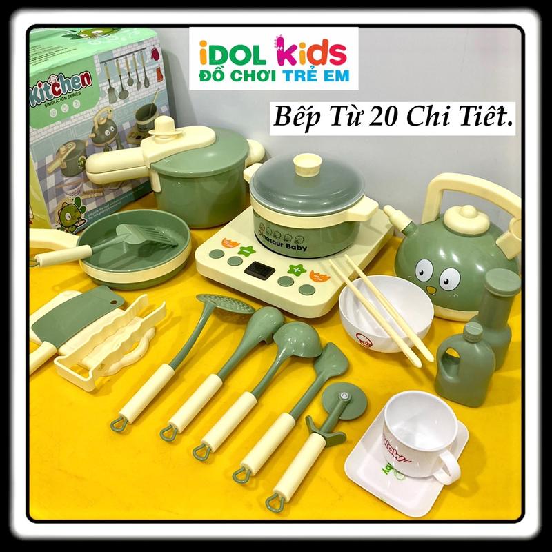 Đồ Chơi Nấu Ăn Bếp Từ Có Hiệu Ứng Đèn, Âm Thanh Với nhiều Chi Tiết Dụng Cụ Nhà Bếp Thiết Kế Giống Thật Dành Cho Bé. ( Ba mẹ lưu ý lựa chọn 2 phân loại Bếp nấu được thật và Bếp giả chạy pin Ba mẹ nhé.