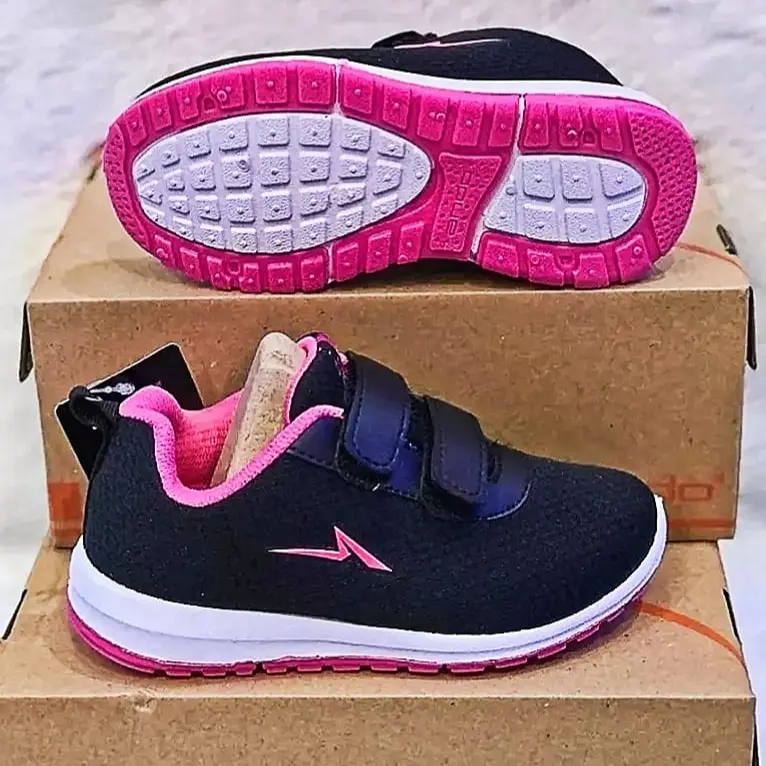 sepatu sekolah anak ando nitta velcro/bsc35 hitam putih sz 29-36 sepatu anak perempuan/laki-laki terbaru Fashion 4