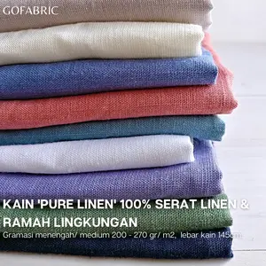 raja topeng Kain Linen Kain Pure Linen Kain Linen Polos Bahan Linen terjangkau