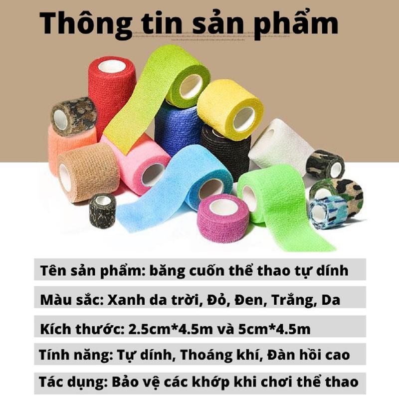 Băng keo thể thao,30 và 48 cuộn băng quấn cổ chân giày đá bóng quấn cổ tay cao su non tự dính đá bóng y tế chống chấn thương 9