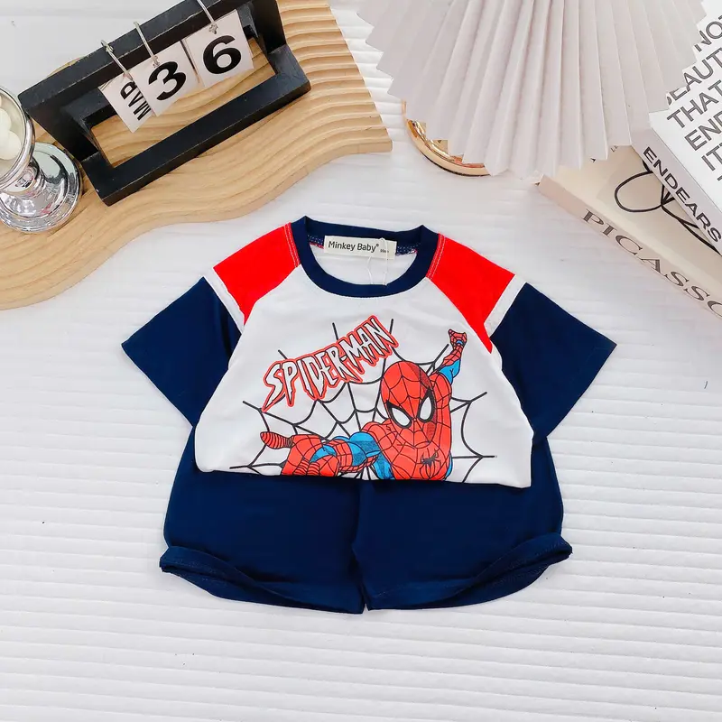 [ FREE SHIP] Full Size(9-26kg) Bộ Áo + Quân Cộc Minkey Baby Chất Thun Lạnh In Họa Tiết Cá Heo - Hươu Dể Thương Cho Bé Trai -Bé Gái ,Đồ Bộ Cho Bé Minkey Baby ,Minky Mom 5