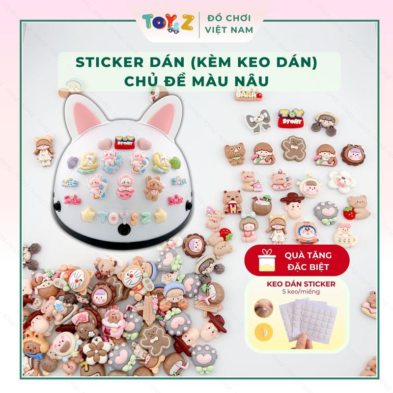 Sticker Dán Tone Nâu ToysZ [KÈM KEO DÁN] Sticker Dán Bàn Học - TikTok ...