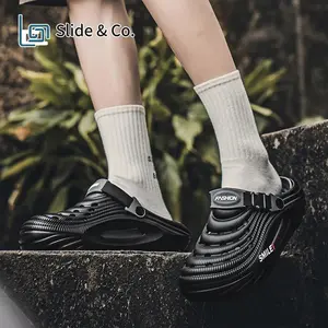 Slide & Co.  Sendal Cowok Slip On Tebal Nyaman Gak Licin Ringan Dipakai Bahan EVA Lembut Cocok Jalan & Santai Pria Sandal Wanita Shoes Karet