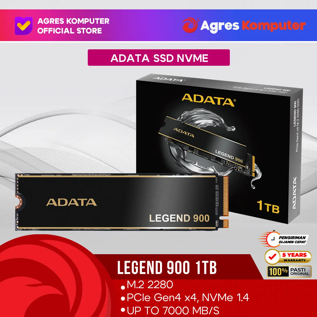 ADATA SSD NVME GEN4 LEGEND 900 1TB PCIE 4.0 M.2 2280 5Y - UP TO 7000 MB/S - SSD NVME 1TB - SSD NVME PCIE 4.0 - SSD 1TB - SSD PCIE 4.0 M.2