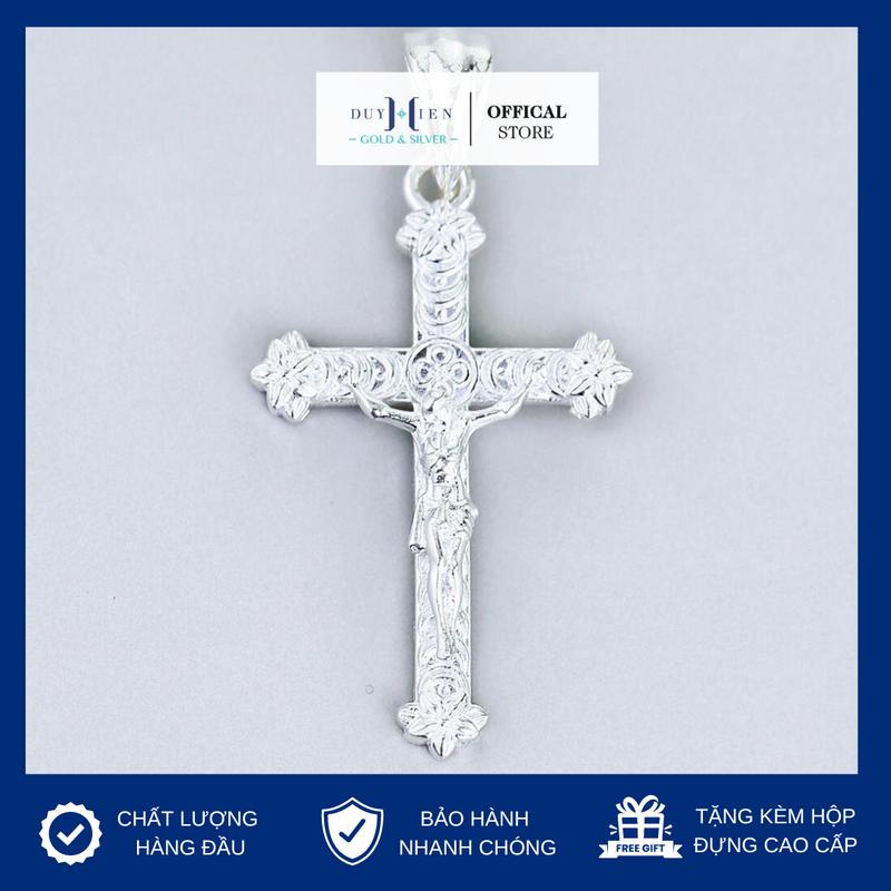 Mặt Dây Chuyền Bạc Duy Hiển Hình Thánh Giá Có Tượng Chúa Giêsu Đúc Siêu Đẹp