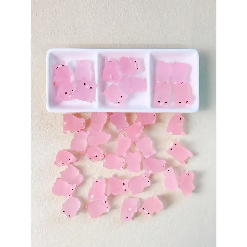 1Box Luminous Pig Design ABS Decoration Craft Set Creative Pink Mini Pig Shaped Decoration Object For Home Decoration Best Gifts Birthday 8
