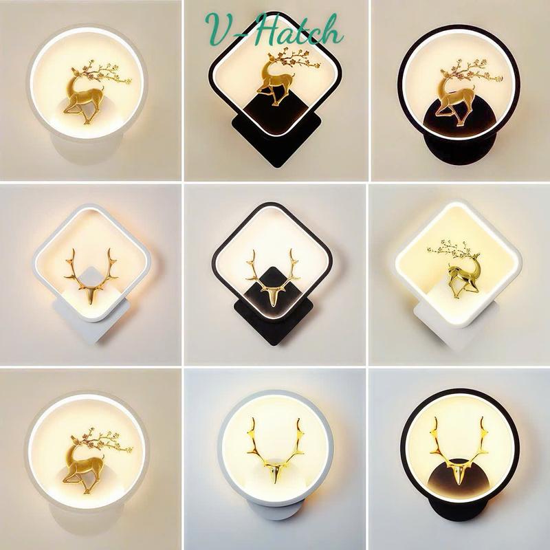 (Ưu đãi live) Đèn tường trang trí nội thất VH1003 3 chế độ màu. Đèn tường đẹp khung kim loại trang trí phòng ngủ, phòng khách, hành lang, kích thước 25x30cm