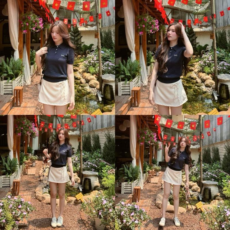 BUNNY SKIRT - Chân váy chữ A phối nơ siêu xinh tôn dáng 4