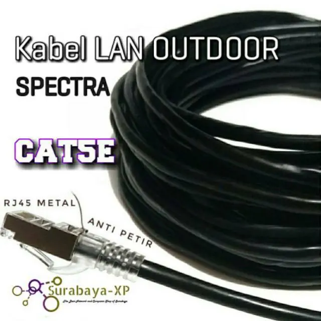 Kabel LAN 50M UTP STP CAT5E 50 M 50 Meter 50Meter FTP Outdoor Spectra untuk Indihome 3