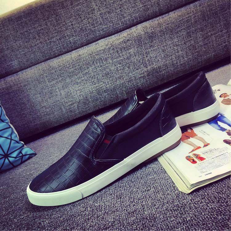 Product Introduction of Spring PU Leather Shoes Men's Waterproof Slip-on Lazy Shoes Versatile Sneakers Casual Shoes Black Men's Shoes 17