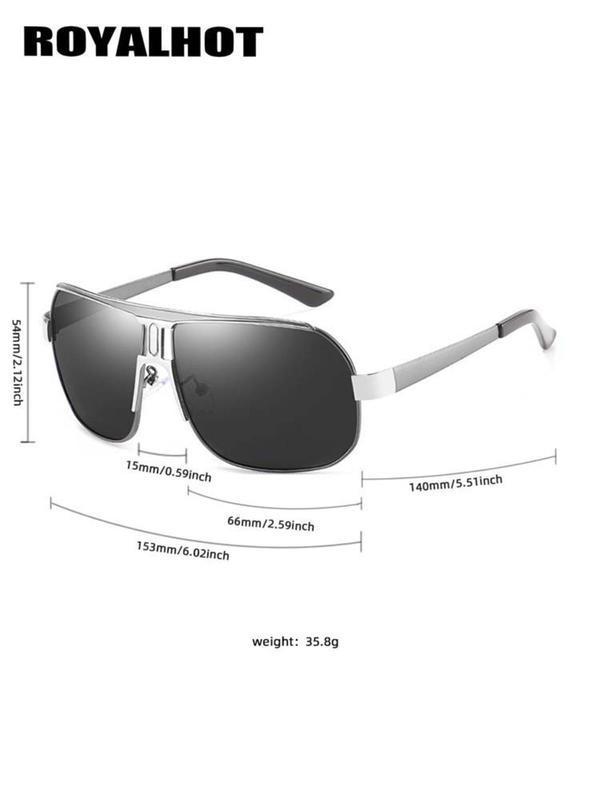 Unisex Simple Sunglasses for Everyday Use, Trendy Square Oversized Frame Sunglasses, Versatile Travel Accessories for All Season, National Day Offers 6