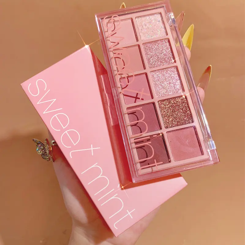 Sweet MINT10 สีอายแชโดว์ Niche ยี่ห้อ Super Glitter Pearl Frosted Earth Color