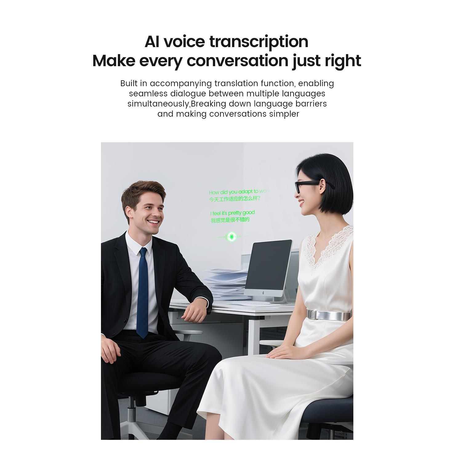 Ai Glasses with Camera  E02 8MP Real TIme Translation Anti-Shake Shooting Ai Voice Transcription Long Duration Wearable Headset - Image 5