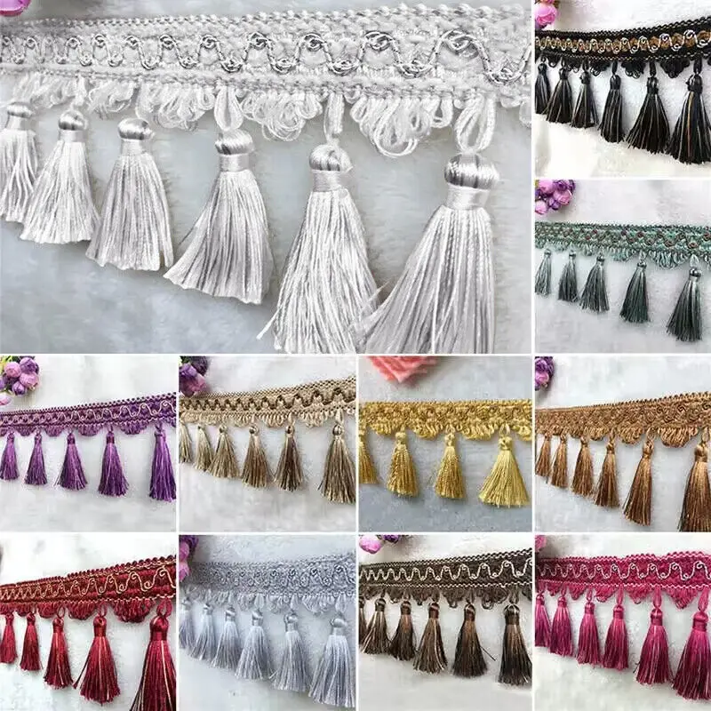 3/6 Meter European Style Fringe Lace Tassel Trimming Curtain Edging Trim Ribbon Curtain Upholstery DIY Decor Crafts Accessory – buy the best products in the online store 3/6 Meter European Style Fringe Lace Tassel Trimming Curtain Edging Trim Ribbon Curtain Upholstery DIY Decor Crafts Accessory – buy the best products in the online store