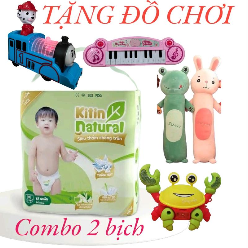 [TẶNG ĐỒ CHƠI] Combo 2 bịch Tã Kitin Natural Dán và quần, đủ size Cho Bé   Voi