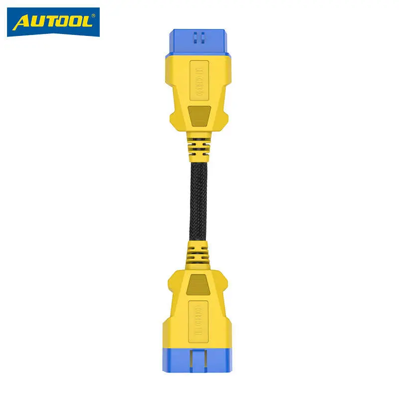AUTOOL 20CM OBD Extension Cable Male to Female One-to-One Nylon Extension Cable Automobile OBD 2 Interface 16 Cores