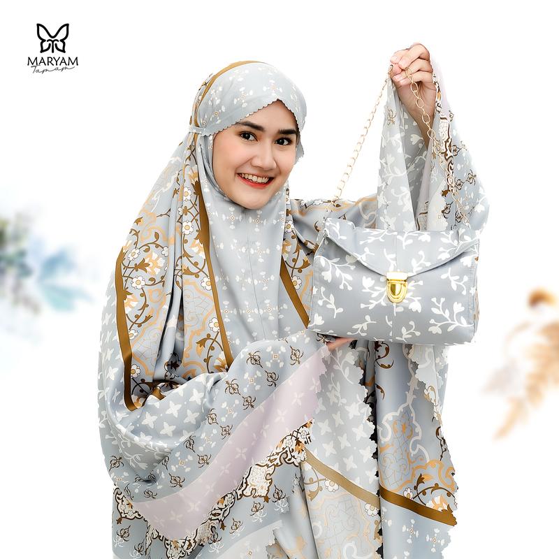 FREE SEJADAH > MTP 06 - Mukena Dewasa Daily 2in1 Ghania Series | Mukena Premium 2 in 1 Luxury Jumbo | Mukena Mewah + Tas Mewah Atasan Bawahan Motif  Muslim  Cantik  Lembut  Tebal Panjang Silk Traveling Tanggung Variasi Maxmara 2