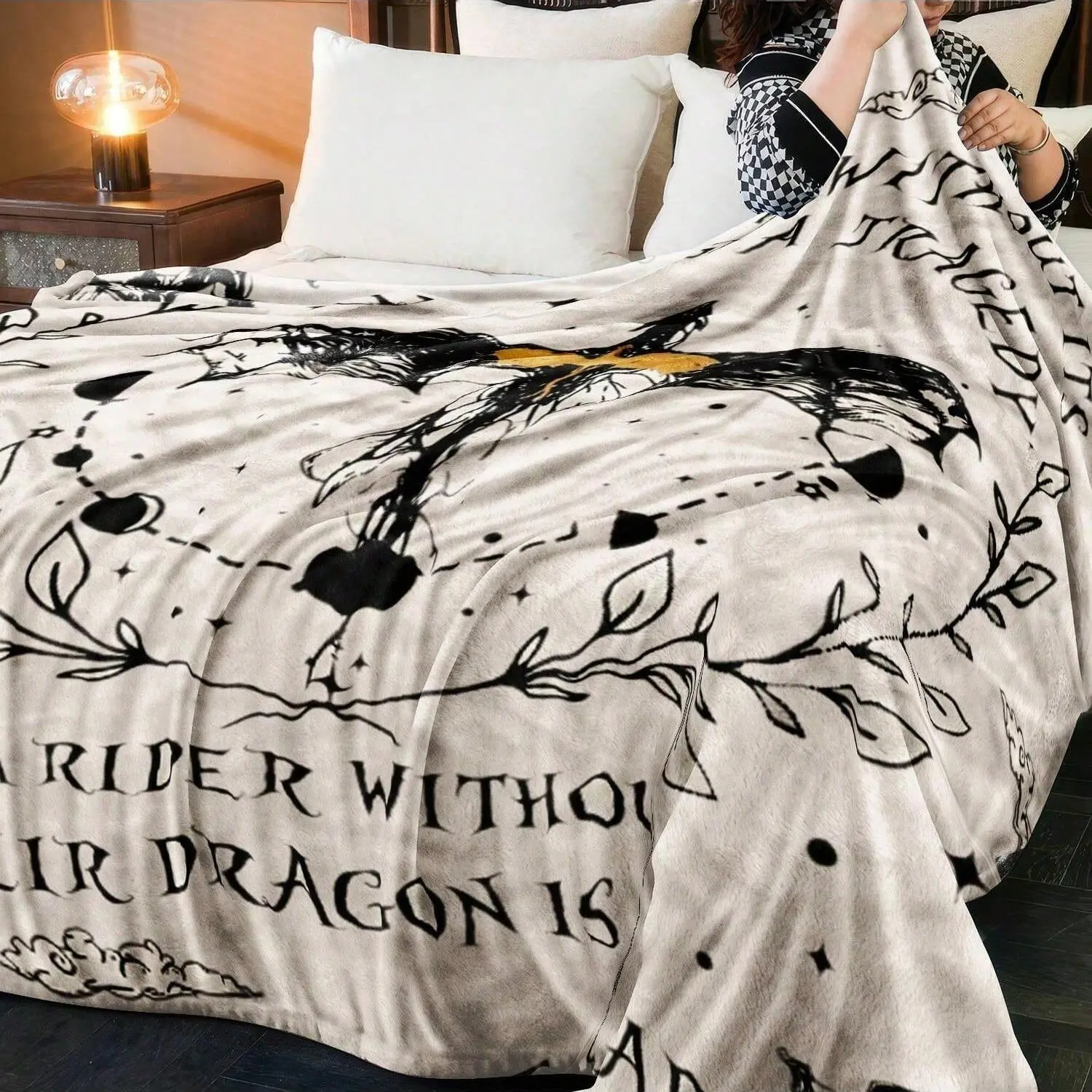 Dragon Pattern Blanket, 1 Count Soft Warm Throw Blanket, Air-conditioned Room Blanket, Warm Nap Blanket for Home Office Travel