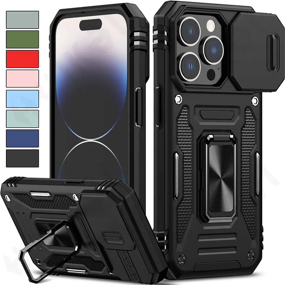 Ốp Cho iPhone, Tương Thích Với 16, 15, 14, 13, 12, 11, Pro, XS Max, Plus, XR, 8, 7 Plus, SE, 2022, 2020, Thiết Kế Áo Giáp Có Giá Chân Đế Nhẫn, Chống Sốc, Có Giá Chân Đế Trượt, Ống Kính Máy Ảnh