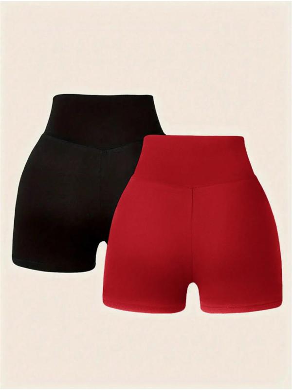 Women's Solid Color High Waist Shorts, Casual Comfy Breathable Skinny Shorts for Daily Wear, Ladies Bottoms for Spring & Fall 5
