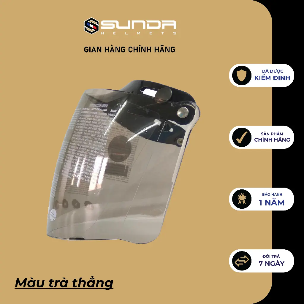 Kính SUNDA 105 Bấm Được Tất Cả Nón Bảo Hiểm 1/2 Hay 3/4