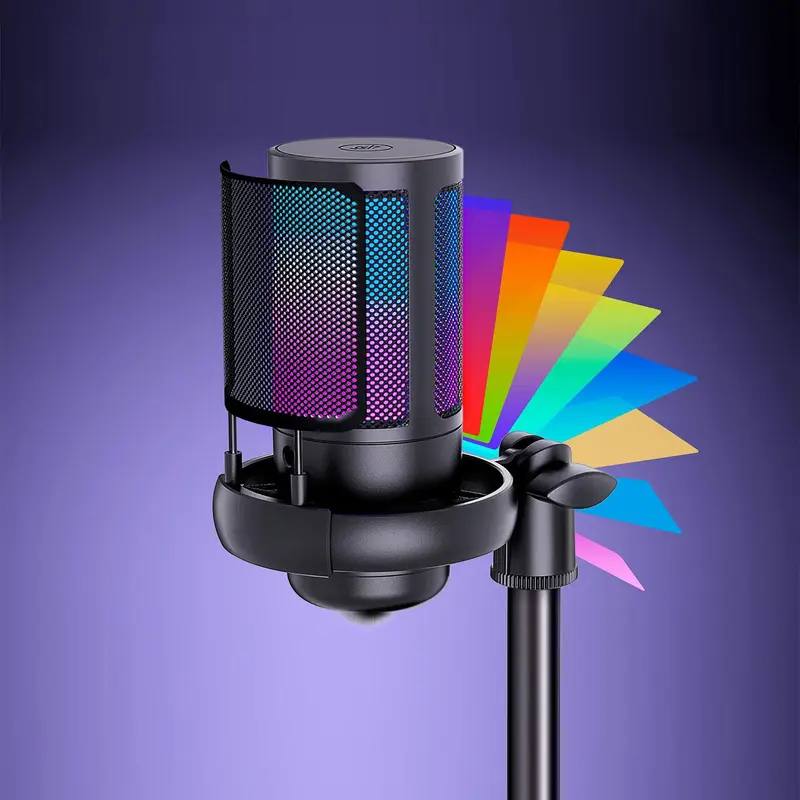 Multifunctional Wired Microphone, Real Time Monitor Live Broadcast & Video Recording Microphone, Desktop Microphone For Multiple Scenes, Stocking Fillers Gift 0