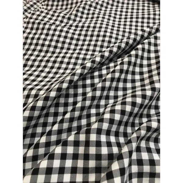￼Vải Cotton sọc caro 8ly màu trắng đen mềm  mát (khổ 1m5)may đầm váy , áo sơ mi,đồ bộ 3