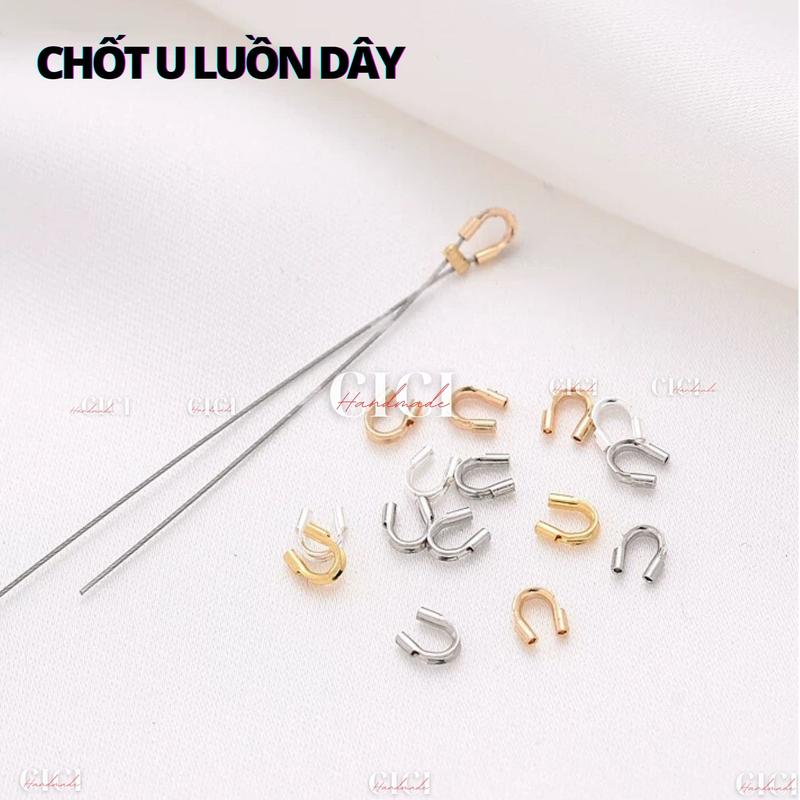 Túi 2g Hạt bi chặn, ống bóp, kẹp sò chốt U xích kim loại cố định dây Vòng Đeo…