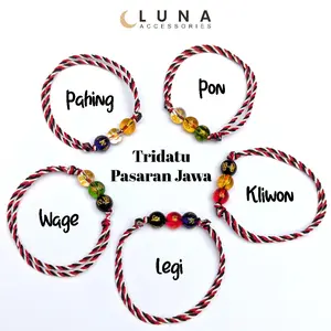 [LN00032] Gelang Tridatu Tibet Hari Pasaran Jawa Pon Wage Kliwon Legi Pahing Bracelet Weton Kelahiran Batu Cakra