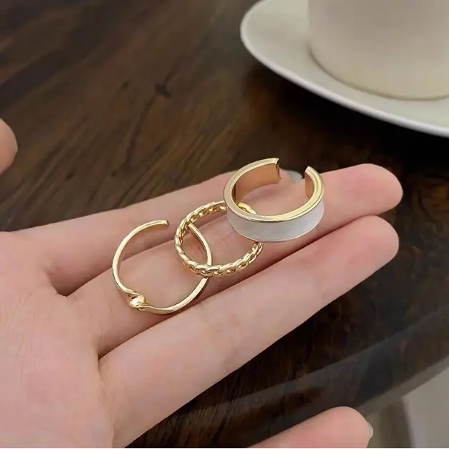 Minzo Cincin Wanita Korea Aksesoris Perhiasan Wanita Imitasi Rings Jewellery Gaya Simpel Kekinian 3