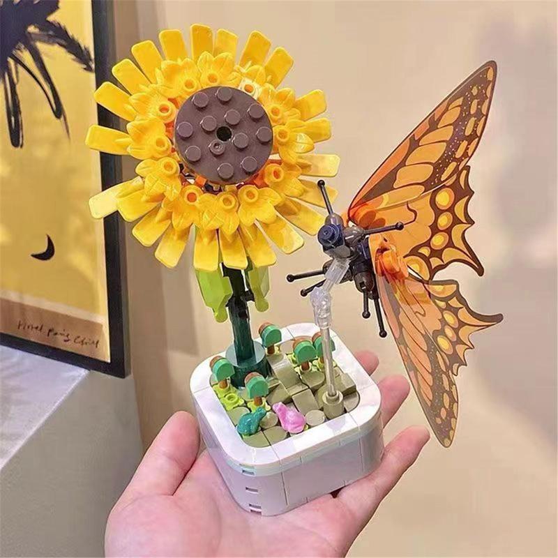 Potted Plant Building Blocks (1 Set), Creative Building Blocks Toy, Educational Toy for Kids, Birthday Gift for Boys & Girls 6