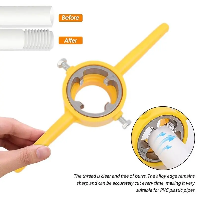 Bộ dụng cụ nhựa, 6 chiếc, Máy làm PVC và NPT, 1, 2, 3, 4, 1, Dụng cụ ren đường ống nước, Bộ cờ lê vòi chết 7