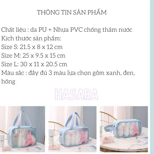 Product Introduction of Túi đựng đồ trang điểm, đựng mĩ phẩm du lịch, đồ makeup. skincare, túi mỹ phẩm trong suốt PVC chống nước T110 - Hasara 2