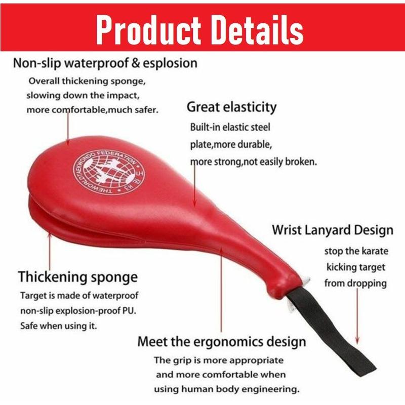 Product Introduction of Double Kick Pad Target Taekwondo Karate Kickboxing MMA Training Martial Arts Drumstick Training Practice Kicking Target 27